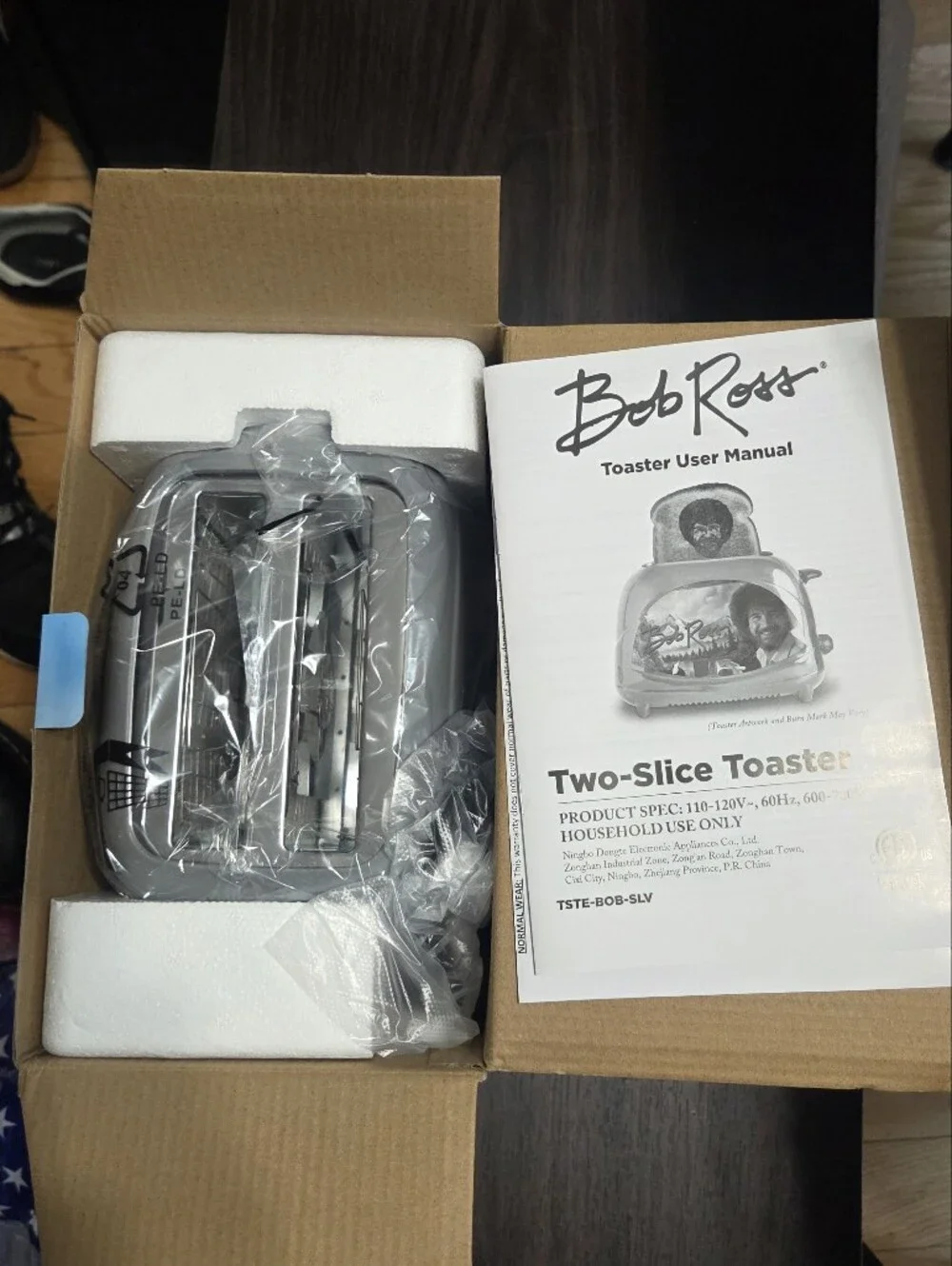 Bob Ross Two-Slice Toaster in Metallic Silver